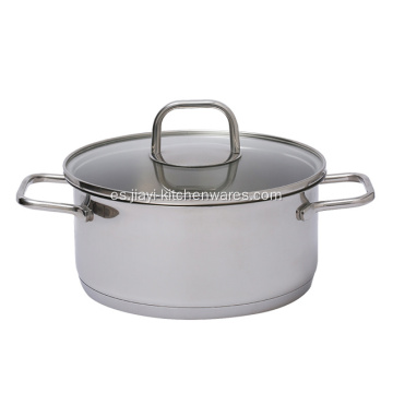 Olla de acero inoxidable para cocina con tapa de vidrio